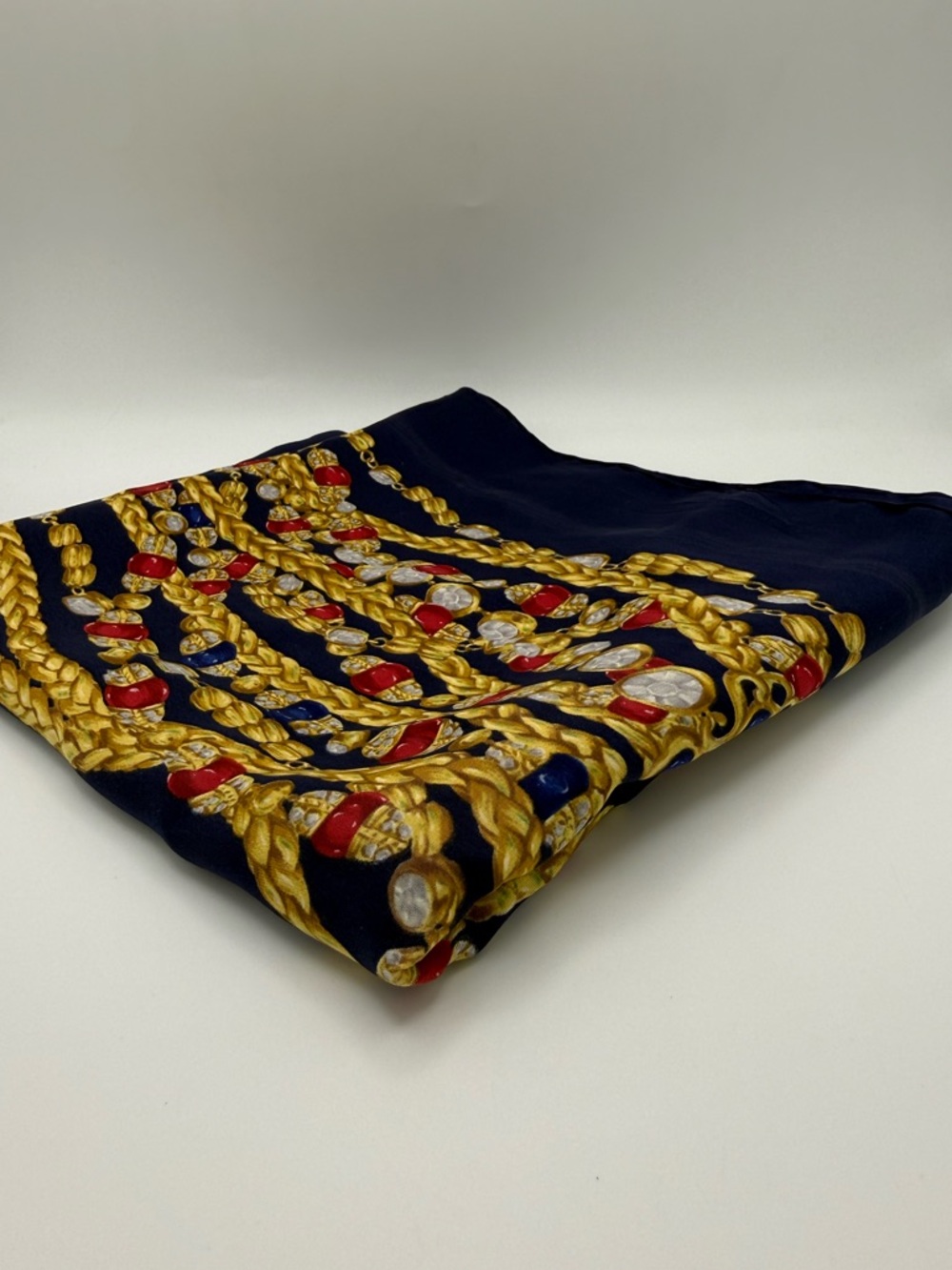 Vintage Chanel Silk Scarf - Black Gripoix Jewelry - Picture 6 of 12